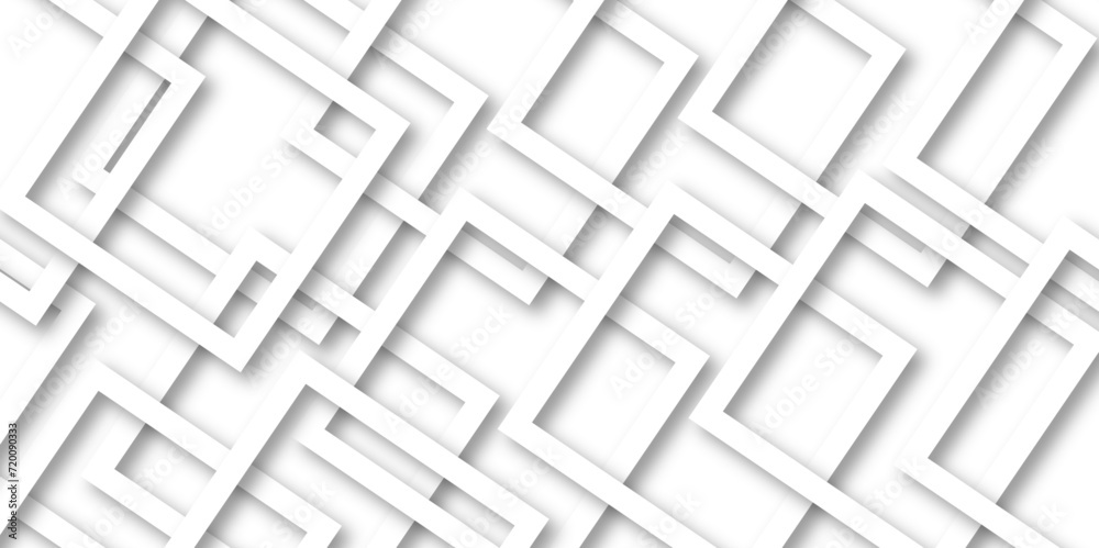 Modern abstract white curve square lines triangle technology backdrop. white light grey background. Space design concept. Decorative web layout poster, banner. White grey background vector design.