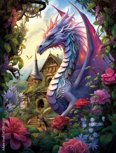 Dragon Sanctum: Enthralling Fantasies Amidst Mystical Gardens photo