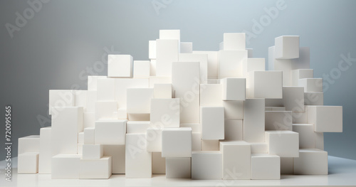 White wooden blocks, symbolizing that every company is made up of individuals – the building blocks of the whole, generative AI