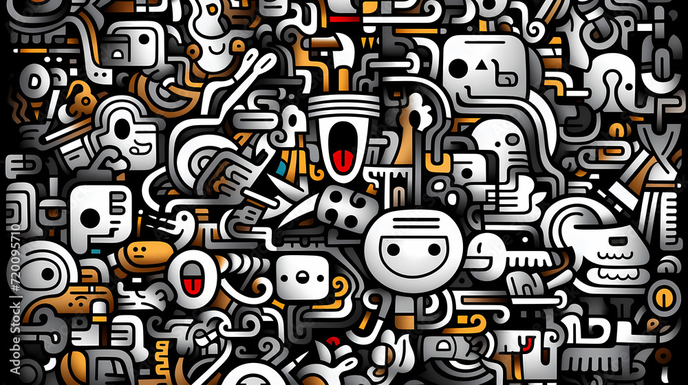 Cute graffiti art abstract background poster web page PPT, art background