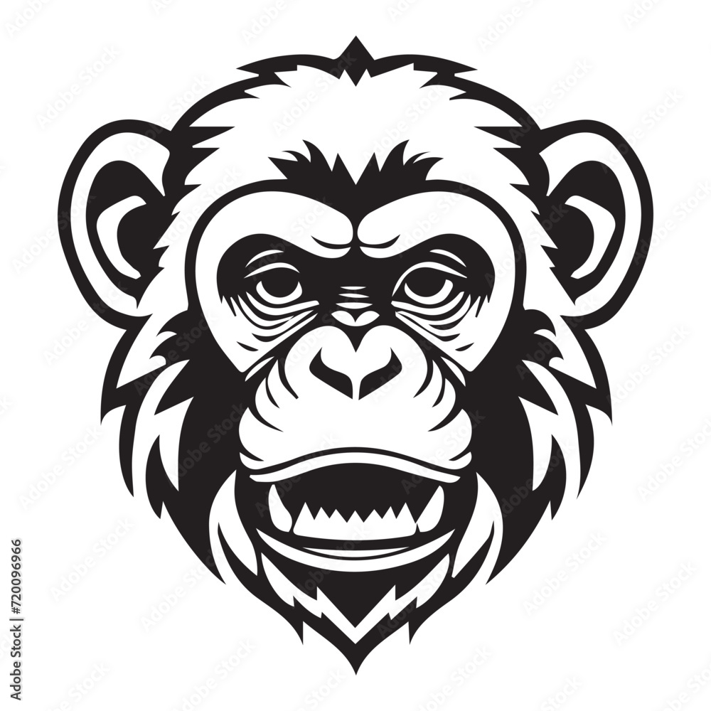 ferocious monkey iconic logo vector illustration