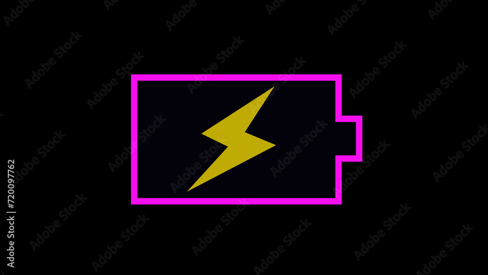 Battery charge level, power energy, electricity icon. Animated video and illustration symbol. Battery charge level, power energy, electricity icon. Animated video and illustration symbol.