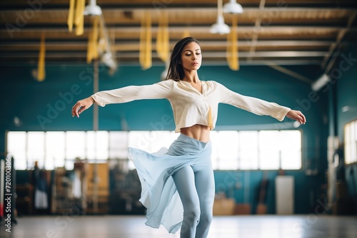 dancer practicing pirouettes solo