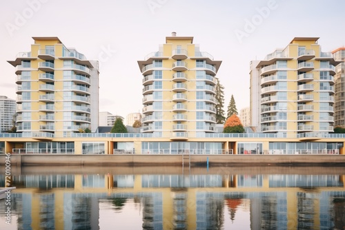 waterfront condos with reflective windows © stickerside