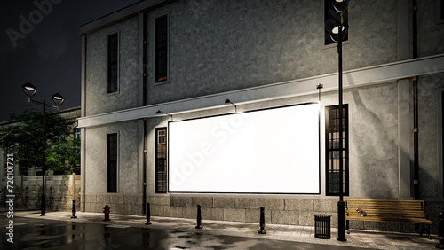 3d rendering illustration of a building-side billboard on a city street 