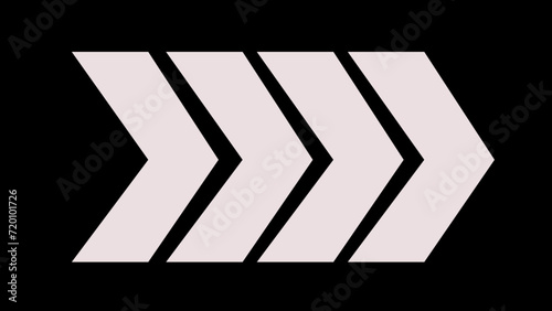 White vector arrows collection .Next or right direction arrow on black background.
