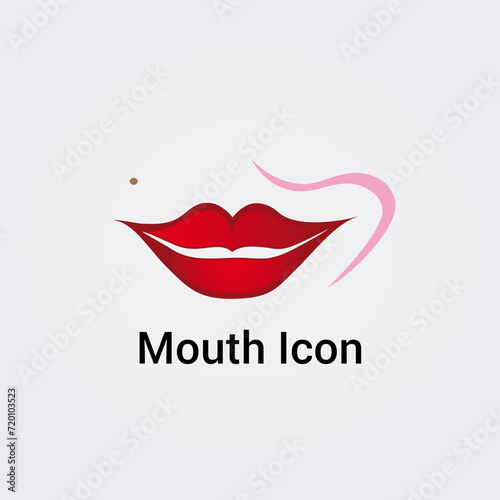 Bouche Lèvres Icône Logo pour Design Simple Isolé Marque Identité Entreprise Diverses Couleurs Modèle Illustration Vecteur
