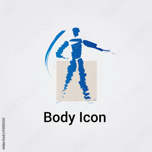 Illustration Corps Silhouette isolée Icône Illustration Couleurs graphique Symbole Nature, Sports et Fitness, Logo pour entreprise