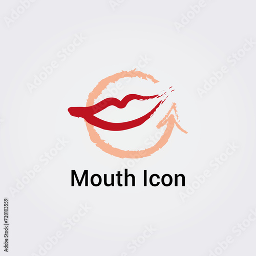 Bouche Lèvres Icône Logo pour Design Simple Isolé Marque Identité Entreprise Diverses Couleurs Modèle Illustration Vecteur