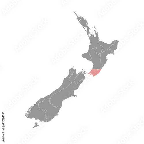 Wellington Region map, administrative division of New Zealand. Vector illustration.