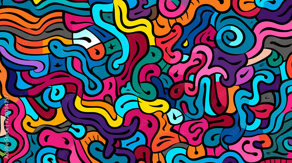 Abstract seamless doodle background, artistic background