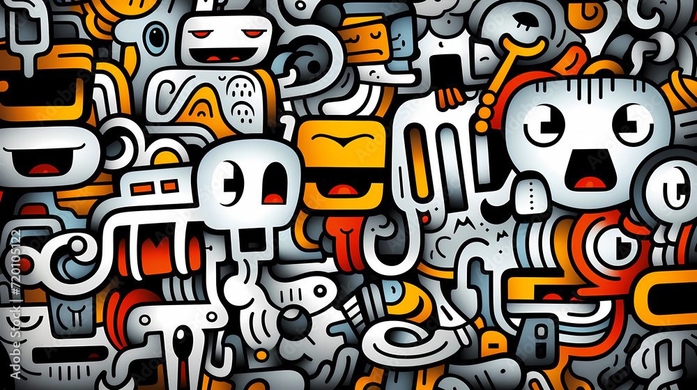 Obraz premium Abstract seamless doodle background, artistic background