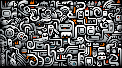 Wallpaper Mural Abstract seamless doodle background, artistic background Torontodigital.ca