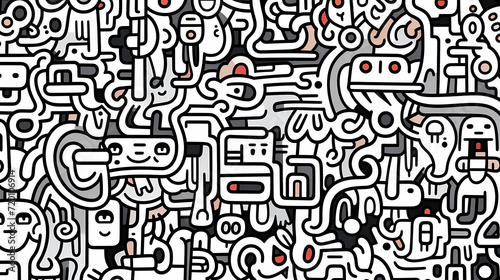 Wallpaper Mural Abstract seamless doodle background, artistic background Torontodigital.ca