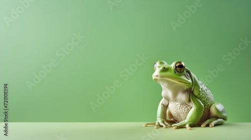 frog sitting on a leaf generative ai