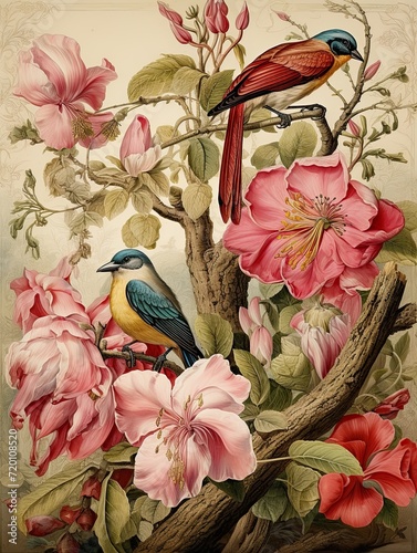 Victorian Botanical and Bird Combinations: Oceanic Birds in Botanical Ocean Wall Decor © Michael