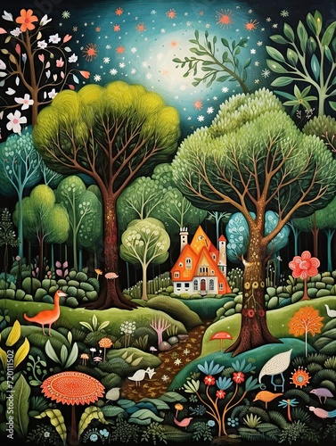 Woodland Whimsy: Nursery Rhyme-Inspired Fabled Forest Art Print Collection