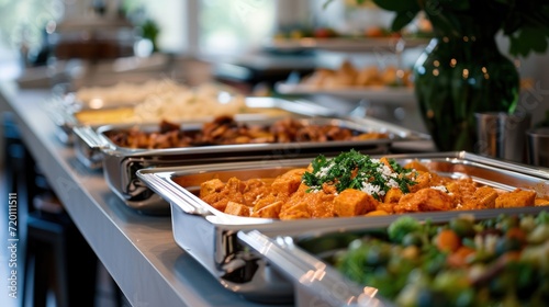 Indian food wedding buffet photo