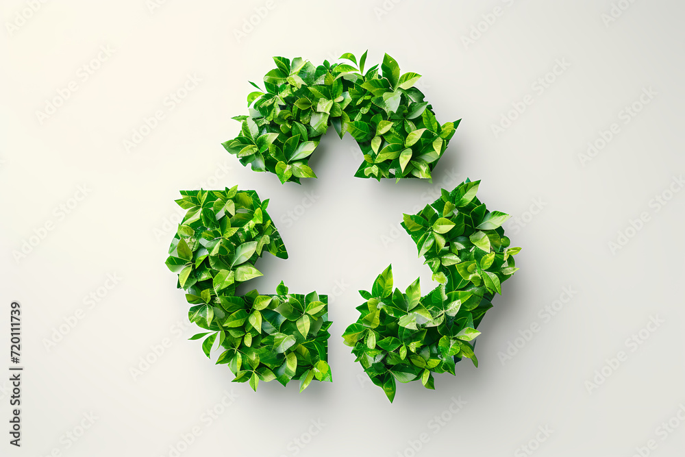 Green Leafy recycle Symbol in blank background Green Leafy recycle Symbol in blank background