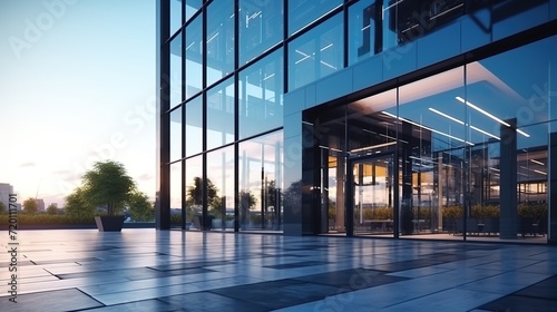 Entry of Modern Office Building. Architecture  Entrance  Contemporary  Corporate  Business 