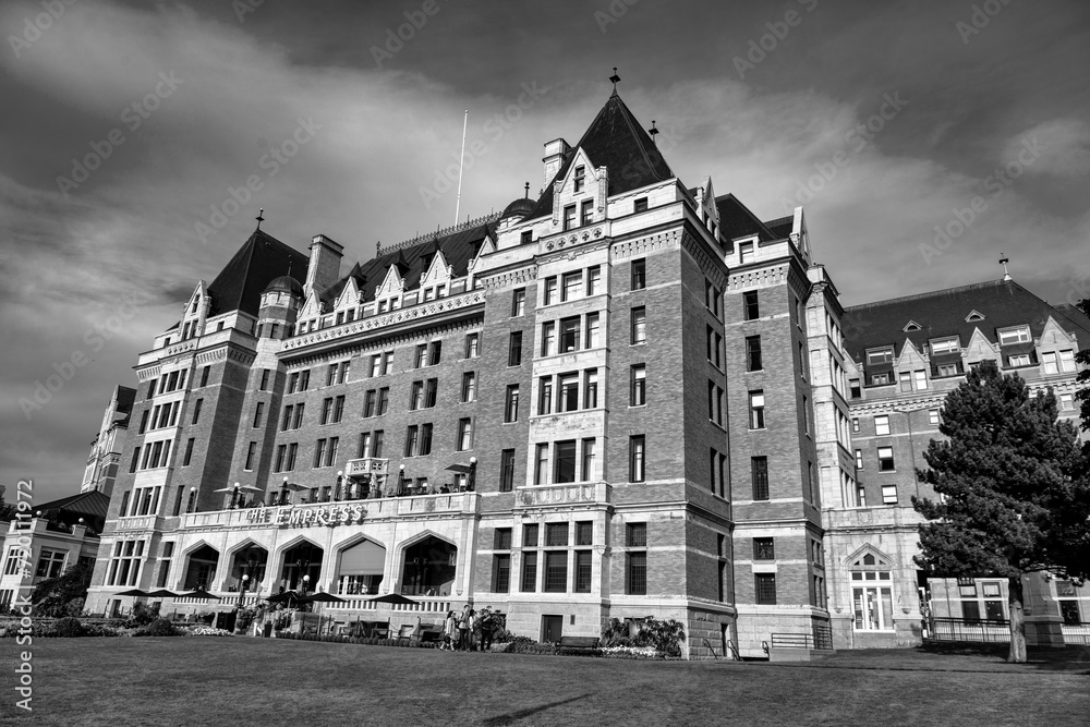 Vancouver Island, Canada - August 14, 2017: Buildings of Victoria on a sunny day