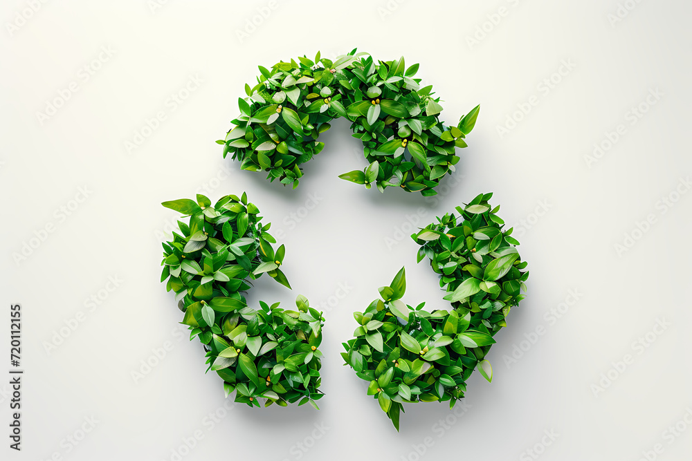 Green Leafy recycle Symbol in blank background Green Leafy recycle Symbol in blank background