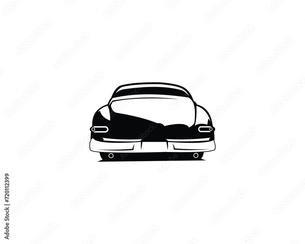 1949 mercury caupe car silhouette vector design. isolated white background view from behind. Best for logos, badges, emblems, icons, design stickers and for the vintage car industry. available in eps 