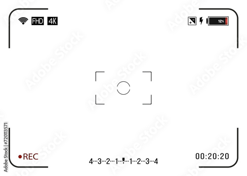 Focus the camera screen png. Increase screen focus and battery status. Improve video quality and image stabilization. Use a digital focus viewfinder that displays camera exposure settings.