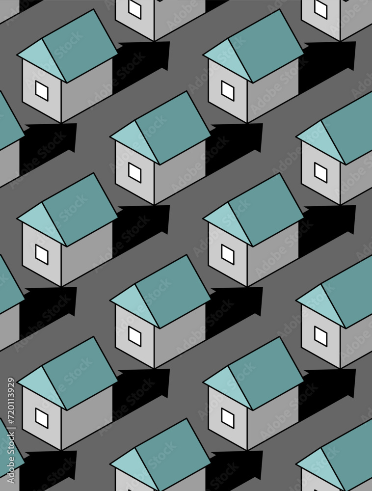 House pattern seamless. Home background.