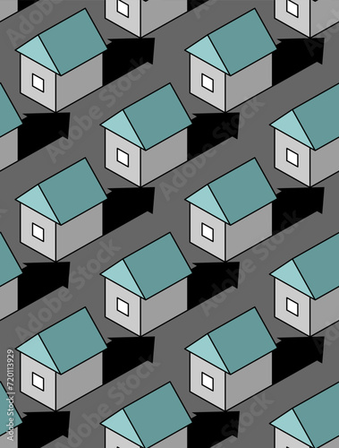 House pattern seamless. Home background.