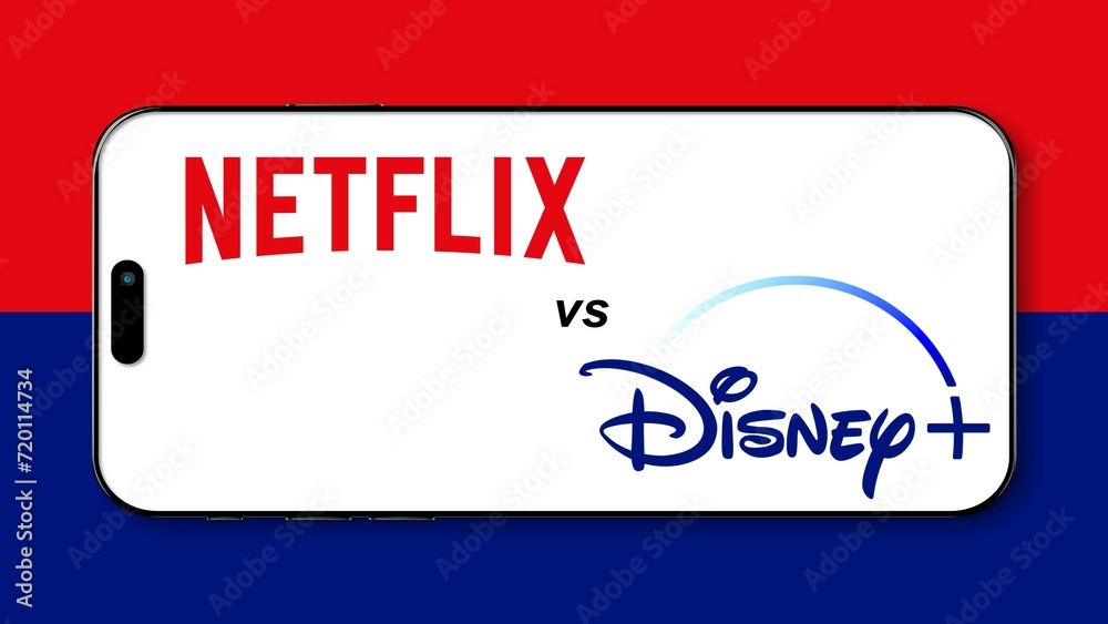 Istanbul, Turkey - 26 January 2024: Netflix versus Disney Plus brand ...