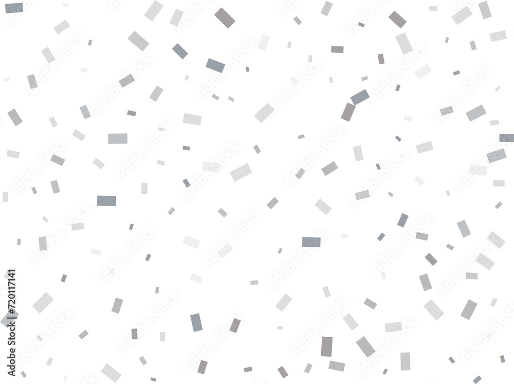 Luxury Rectangular Silver Confetti