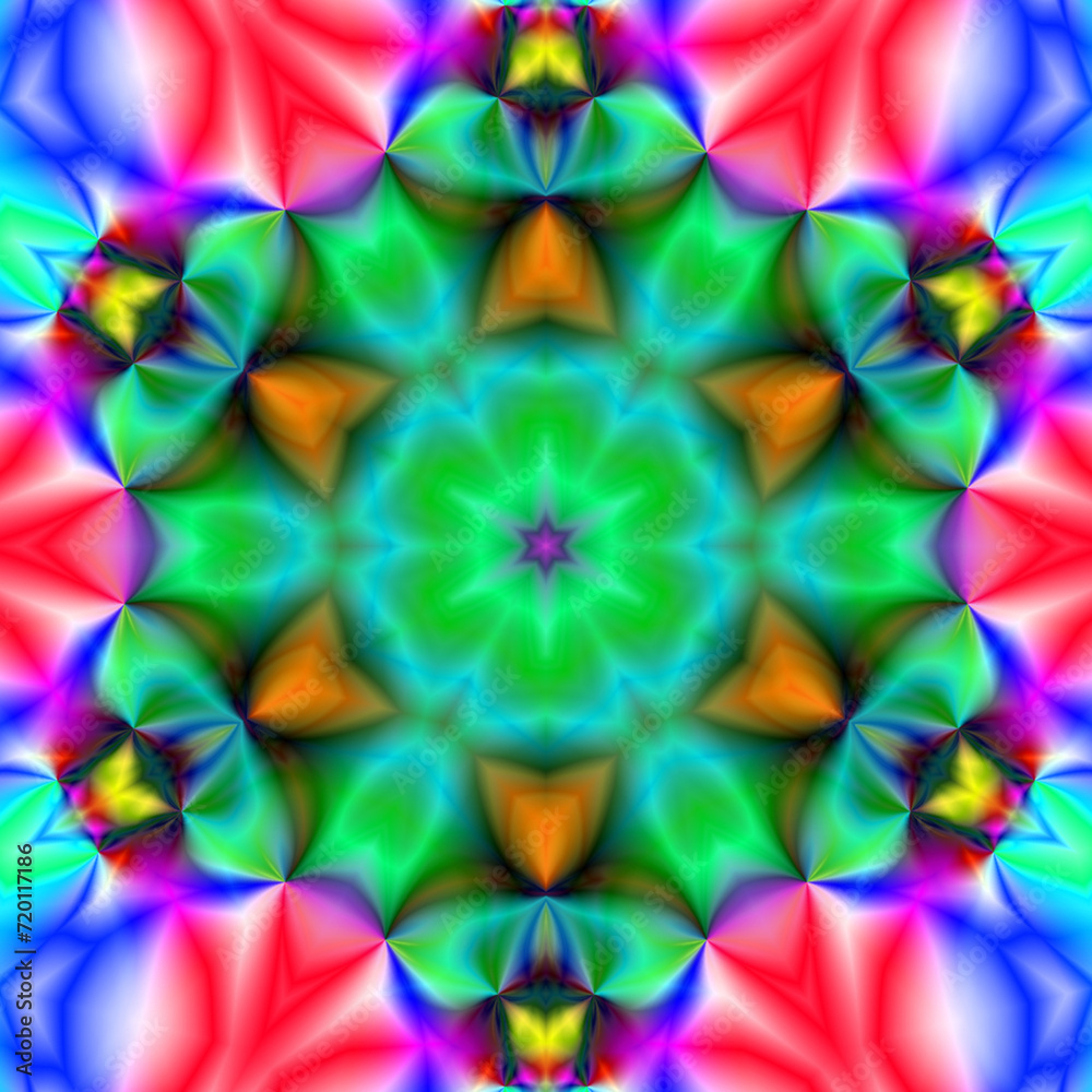 3D tunnel psychedelic mandala visual abstract background, pattern , ornament, art background, festive wallpaper. psychedelic background. Abstract decorative vintage texture.