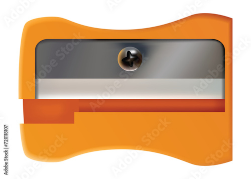 Sharpene mockup realistic. Colored wooden sharpene. School office stationery, creative design vector bright item