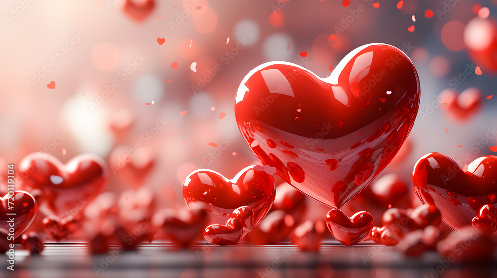 many shiny red hearts (Generative AI)