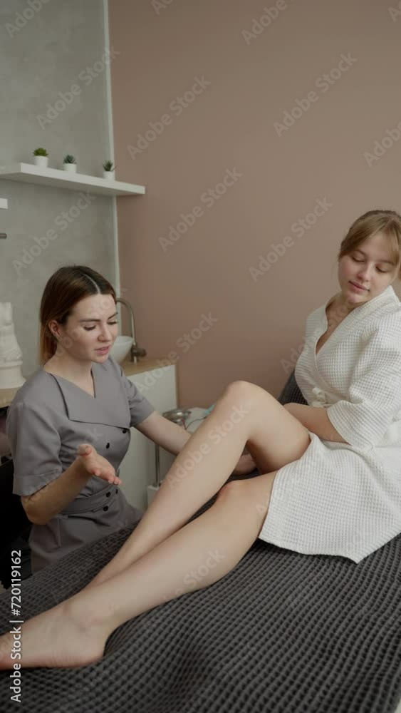 Leg Massage Therapy Session in Progress Leg Massage Therapy Session in Progress