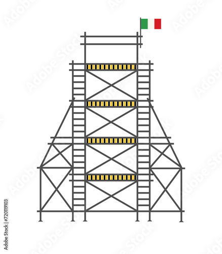 scaffold, isolated, background, construction, white