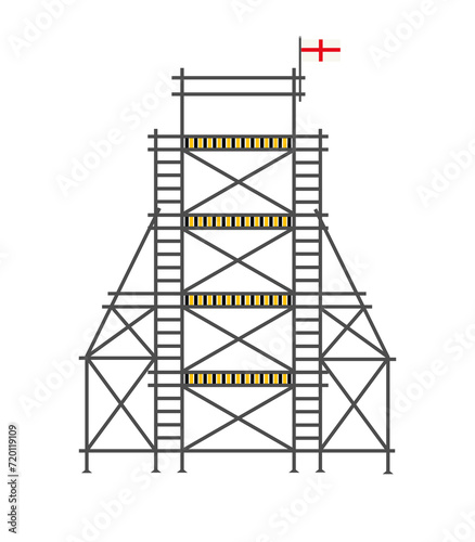 scaffold, isolated, background, construction, white