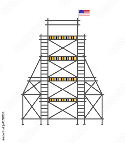 scaffold, isolated, background, construction, white