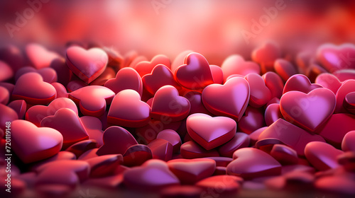 Obraz na płótnie many hearts in red and pink (Generative AI) w salonie