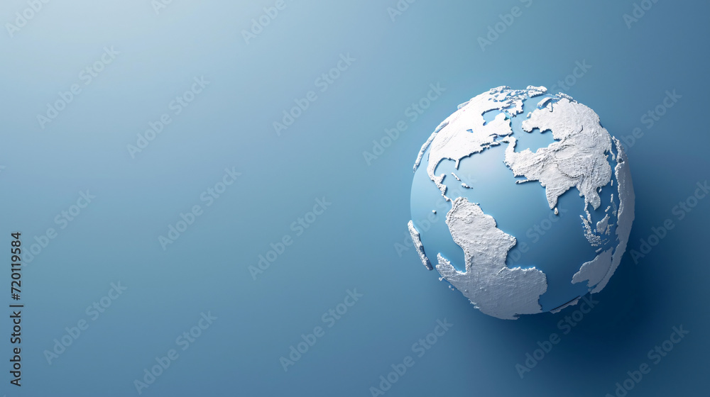 Stylized Globe Showing Arctic Region with Blue Background Stylized Globe Showing Arctic Region with Blue Background