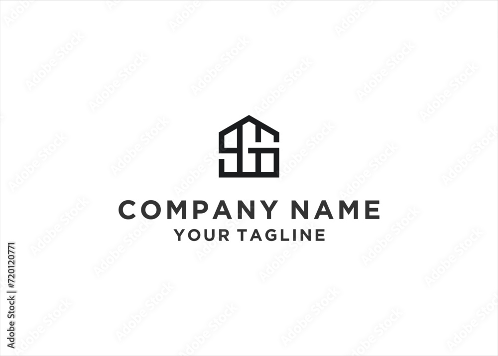 Initial Letter SG Home Real Estate Logo Design Vector