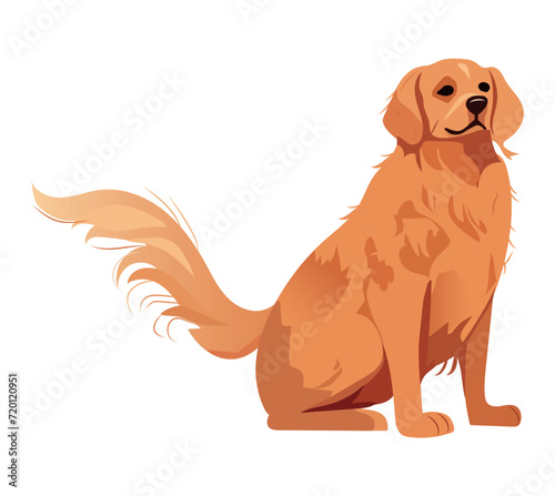 Dog of colorful set. This Labrador skillfully captures the essence of canine charm and the joy of pets against the serene white canvas. Vector illustration.