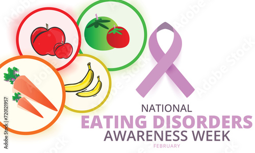 National Eating Disorders Awareness Week. background, banner, card, poster, template. Vector illustration.