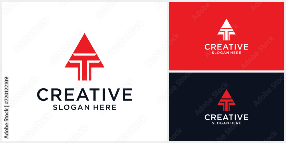 letter T with arrow combination logo design letter T with arrow combination logo design