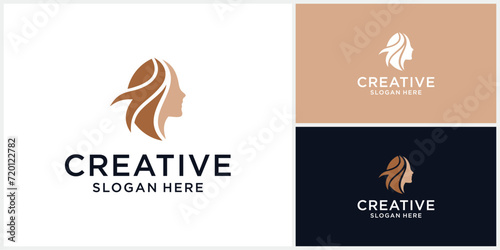 Luxury beauty woman logo design