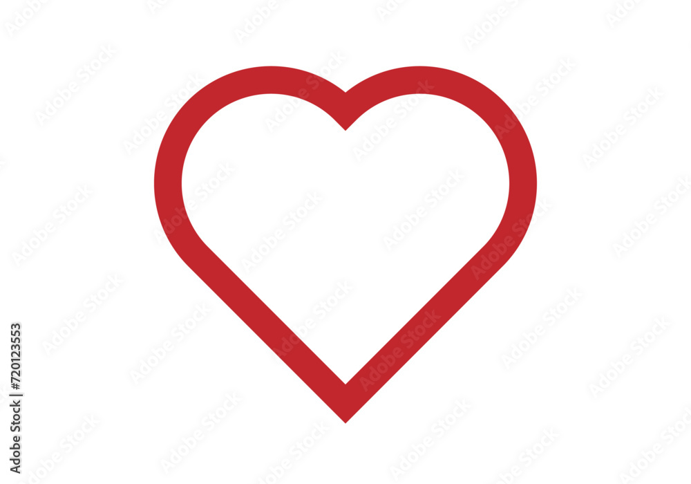 Icono rojo de un corazón hecho con trazo. Icono rojo de un corazón hecho con trazo.