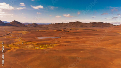 Aerial view of Iceland countryside in Asbyrgi - Utsynisstadur