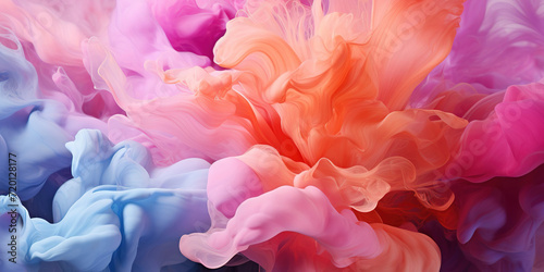 Beautiful abstract background of liquid paints blending flow mixing together