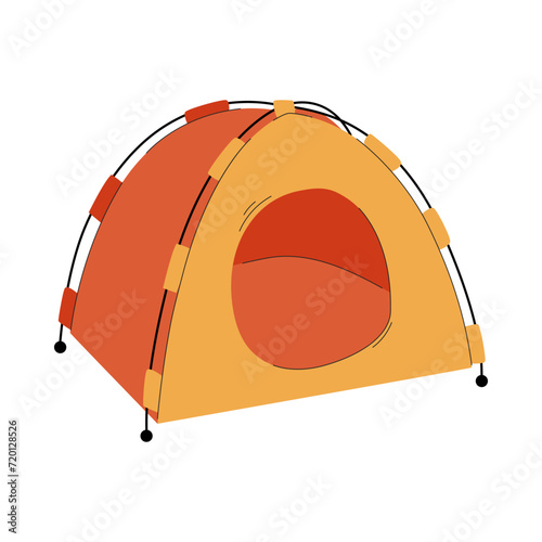 A house, a cot for a cat or dog. A pet care item. A flat vector illustration isolated on a white background.